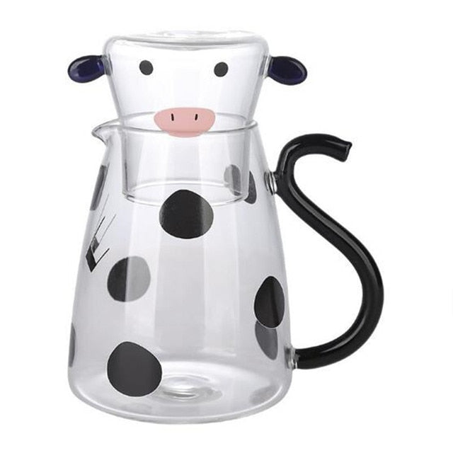 Cute Cow Glass Jug & Cup