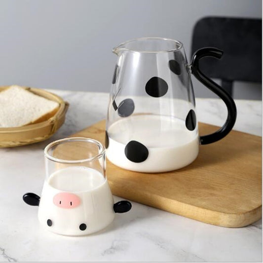 Cute Cow Glass Jug & Cup